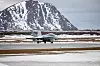 Et amerikansk F/A-18 tar av på Andøya under Nordic Response 2024.