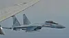 Russisk Su-35S farlig nær en amerikansk P-8A Poseidon, ifølge US Navy, over Middelhavet i 2020.