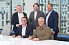 Amerikanske Seekr gikk denne uken inn som investor i Fossefall. Fra venstre bak: Børge Granli (Executive Director Sales Fossefall), Rob Clark (president Seeker), Espen Fjeldberg (CTO Fossefall), foran: Øyvind L. Vesterdal, (amd.dir Fossefall), Pat Condo (CEO Seekr). Sistnevnte har i flere tiår jobbet med søketeknologi.
