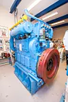 Bergen Engines' museum viser frem en testutgave av K-gass-motoren som ble kjørt på koksgass i Mo i Rana i 1986 og 1987. Bilde: Marius Valle