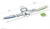 Skissen viser planen for International Linear Collider (ILC) på 31 kilometer, eller 310 fotballbaner. Planene tilpasses nå bygging nord i Japan. Foto: Grafikk
