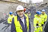 Administrerende direktør i Ruter, Bernt Reitan Jenssen, var på befaring på Fornebubanens byggeplass på Majorstuen tirsdag.