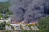 Fredag 17. juli sto disse rekkehusene i brann i Drammen. Foto: Thomas Fure / NTB