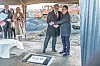 Tysklands forsvarsminister Boris Pistorius var på Haakonsvern med Norges forsvarsminister Bjørn Arild Gram for å legge ned grunnstein 3. desember. Foto: Marius Valle