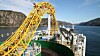 Northconnect er planene om en likestrømsforbindelse på 1400 MW mellom Simadalen i Norge og Peterhead i Skottland. Illustrasjonsbildet viser et avansert kabelleggingsskip.