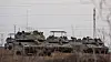 Israelske Merkava-stridsvogner posisjonert nær grensa til Gazastripa på et bilde tatt søndag 22. oktober.