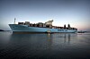 Verdens største containerskip inntil desember 2014. Det første Triple E-skipet, Mærsk Mc-Kinney Mølle. Skipet er 400 meter langt, 59 meter bredt och 73 meter høyt. Fartøyet kan transportere 18.000 containere.