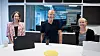 Lars Erik Lund, konserndirektør i Veidekke, snakker om åpenhet rundt mental helse i podkasten Teknisk sett karriere. Podkastvertene er Kjersti Flugstad Eriksen (t.v.) og Tuva Strøm Johannessen. Foto: Eirik Helland Urke