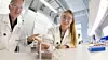 Sintef-forskerne Birgitte McDonagh og Sigurd Wenner forsker på egenskapene til organiske nanomaterialer på en helt ny måte. Det kan åpne for både mye medisintyper og materialer. Her er de på laben.