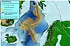 Kartet viser utredningsområdet (brunfarget sone) hvor regjeringen har igangsatt en åpningsprosess for mineralvirksomhet. Illustrasjon: OED og OD