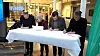 Fra venstre statsråd Jon-Ivar Nygård (SD), statssekretær Sigrun Wiggen Prestbakmo (KDD), fylkesordfører Tarjei Jensen Beck og ordfører Gunnar Wilhelmsen.