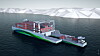 Short Sea Pioneer. Det lille 'feeder-skipet dokker i moderskipet og lasten i containere overføres. Moderskipet går i faste ruter etter en tidtabell.
