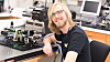 Her er interferometeret i aksjon sammen forsker Jostein Thorstensen.