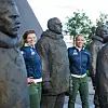Over Amundsens «fotspor»: Rabea Rogge (t.v.) og Jannicke Mikkelsen (t.h.) blir med Fram2-oppdraget de første astronautene i polar bane rundt Jorden. Foto: Are Thunes Samsonsen