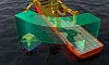 Løfteoperasjon: Den grønne sektoren viser den vanlige bevegelsen for en kran og løfteobjektet under en maritim løfteoperasjon der kranen svinges ut over skutesida med opptil 600 tonn hengende i kroken. (Illustarsjon: Norce)