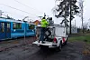 Det tar ikke lang tid å sette opp utstyret, og for å gjennomføre selve skanningen, trenger man bare å kjøre opp og ned trikkeruten. Foto: DeltaV