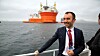 Eni Norge-sjef Ruggero Gheller foran Goliat-plattformen etter ankomst til Norge.