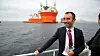 Eni Norge-sjef Ruggero Gheller foran Goliat-plattformen etter ankomst til Norge.