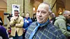 Lederen av Fosen reinbeitedistrikt, Terje Haugen, var onsdag i vandrehallen på Stortinget, der Fosen-aksjonister demonstrerte.