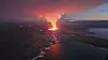 Et nytt vulkanutbrudd startet i natt sørvest på Island etter en serie med små jordskjelv. Selve utbruddet startet nord for Grindavik Foto: Almannavarnadeild ríkislögreglustjóra