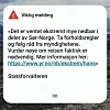 Nødvarsel blir sendt ut til personer som kan bli rammet av ekstremværet i Sør-Norge. Skjermbilde: privat
