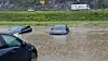 Oversvømte biler på Tusenfryd. Foto: Politiet Øst Twitter