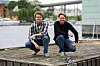 Sigurd Yrke Bleie (t.v.) og Oddgeir Troland jobbet i sommer for Aibel i Haugesund.