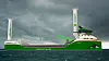 En spesiallaget senkekjøl skal minimere avdrift når bulkskipet på 88 meter seiler ved hjelp av rotorene. Illustrasjon: Norwegian Ship Design TNSDC/Ulvan