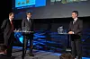 SHOW: Kjell Inge Røkke (til h.), konsernsjef Øyvind Eriksen i Aker ASA og statsminister Jens Stoltenberg under talkshowet på Akerdagen.