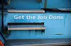 Get the Job Done. Motto på en truck hos Kongsberg Maritime i Brattvaag. Foto: Tore Stensvold