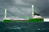En spesiallaget senkekjøl skal minimere avdrift når bulkskipet på 88 meter seiler ved hjelp av rotorene.