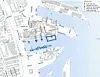 I Nordhavn er spillvann og regnvann separert. Regnvannet blir ført rett ut i havna, men feilkoblinger i de eiendommene som er koblet til tre av avløpene, innebærer at vann fra toalettene i to eiendommer, og kjøkkenvasker i en tredje eiendom, har gått rett ut i havna. De tre regnvannsledningene er forbundet av en ledning som går langs kaikanten, så det er komplisert og tidkrevende å finne ut av hvor forurensinger kommer fra. Foto: Københavns Kommune / By & Havn