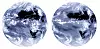 Jorden meteorologiske tvilling: Bilde av jorden til venstre er basert på optiske og infrarøde satellittbilder. Til høyre er hvordan ECMWFs modell på 1 km oppløsning beregner modellen. Selv om bildene ikke er helt like er værsystemene temmelig nøyaktig representert i be. egni: en. Foto: Peter Bauer
