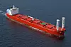 Klaveness Combination Carriers bygger et kombinasjonsskip som får to sugeseil på 24 meter i baugen.