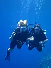 På dykkeferie ved Rødehavet, Egypt i 2011. Bildet er tatt av «dive-buddy» Eli Fryjordet. Foto: Privat