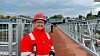 Byggeleder Hege Gran-Henriksen er glad for å kunne tilby gående og syklende en bedre kryssing over E18.