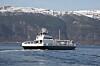 Batterifergen Ampere kryssser Sognefjorden på E39 Lavik-Oppedal.