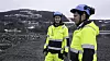 Prosjektleder Ronny E Hanse og geoteknikker Daniel Ryghseter på byggeplassen ved Minnevika bru. Foto: Mari Gisvold Solberg