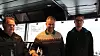 Fra venstre: Kaptein Karl Robert Røttingen, toktleder Bjørn A. Krafft i HI og Rune Øyerhamn i Norce, tidligere CMR. Sistnevnte skal teste det autonome fartøyet Sailbuoy på reisen. Foto: Adrian Broch Jensen