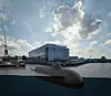 Illustrasjon av den nye 212CD-ubåten ved verftet i Kiel. Illustrasjon: Thyssenkrupp Marine Systems