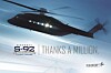 Sikorsky markerer at deres S-92-helikoptre nå har passert en million flytimer til sammen. Bilde: Sikorsky