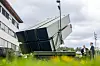 Kongsberg Gruppen stilte ut en Nasams utskytingsrampe utenfor kontoret på markedsdagen tidligere i juni.