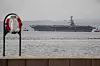USS Gerald R. Ford på vei inn til Oslo, 12. september 2025. Besøket kostet Forsvaret mellom tre og fem millioner kroner.