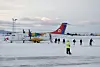 Det var dette ATR 42-300-flyet (OY-JRY) fra DAT som fikk problemer under avgang fra Flesland på vei hit til Florø hvor bildet er tatt.