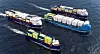 North Sea Container Line (NCL) utvider flåten med tre 150 meter lange skip som kan ta 1400 TEU. To skal gå på metanol, mens Yara Eyde vil gå på ammoniakk fra Brevik til havner i Nord-Europa med gjødsel i containere. Feederskipet blir 99 meter langt og kan gå til de minst havnene.) Foto: NCL