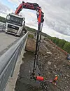 Montert på en Palfinger kran, oppnås en rekkevidde på hele 20 meter. Foto: Norsk Bergsikring