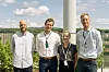Blåvinge-piloten hadde oppstartsmøte i juni og skal pågå i 12 måneder. Fra venstre: Harald Gundersen (Hafslund), Erlend Jakobsen (Blåvinge), Eirill Bachmann Mehammer (DNV) og Magnus Eide (DNV). Foto: Blåvinge