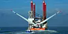 Her blir en turbin på 6 MW fraktet ut til demonstrasjonsfeltet Belwin Alstom Halide utenfor Belgia i oktober 2013. Fred Olsen Windcarriers installasjonsskip Bold Tern frakter turbinen. På dette tidspunktet var turbinen den største turbinen noensinne installert. Bilde: Fred. Olsen Ocean AS