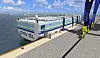 Et lite selvgående lasteskip eller containerfeeder trenger lademulighet. Det er bakgrunnen for prosjektet ReCharge. DNV GL lanserte ReVolt i 2014. Foto: DNV GL