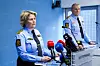 – Vi samarbeider tett med den amerikanske ambassaden, sier Grete Lien Metlid, leder for Felles enhet for operativ tjeneste i politiet. Her er hun sammen med Frode Larsen, leder ved Felles enhet for etterforskning og etterretning, på en pressekonferanse i forbindelse med eksplosjonen ved den amerikanske ambassaden i Oslo søndag natt.
